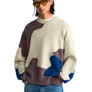 ZARA MENS Brown Abstract Jacquard Sweater size Medium BRAND NEW WITH TAGS!